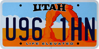 UT license plate U961HN