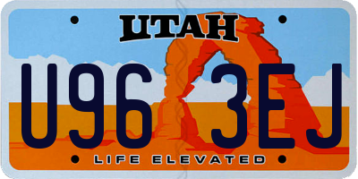 UT license plate U963EJ
