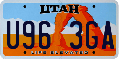 UT license plate U963GA