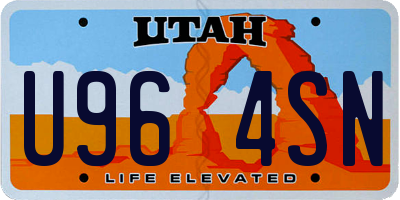 UT license plate U964SN