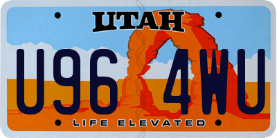 UT license plate U964WU