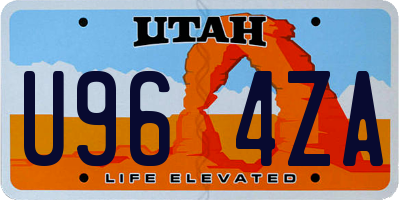 UT license plate U964ZA