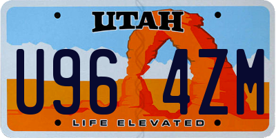 UT license plate U964ZM