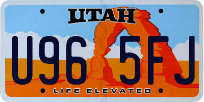 UT license plate U965FJ