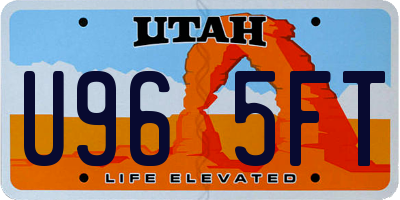 UT license plate U965FT