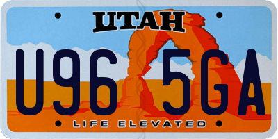UT license plate U965GA