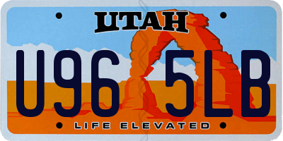 UT license plate U965LB