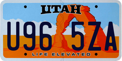 UT license plate U965ZA