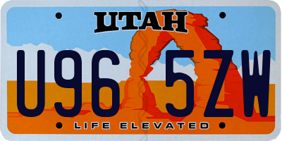 UT license plate U965ZW