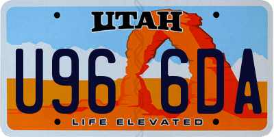 UT license plate U966DA