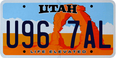 UT license plate U967AL