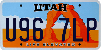 UT license plate U967LP