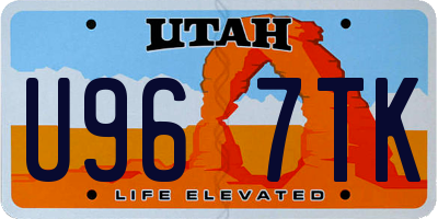 UT license plate U967TK