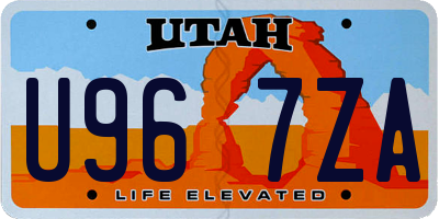 UT license plate U967ZA
