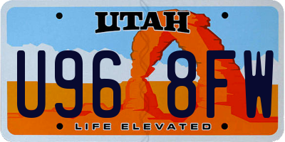 UT license plate U968FW