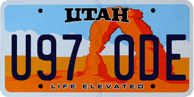 UT license plate U970DE