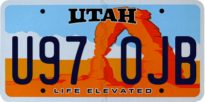 UT license plate U970JB