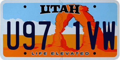 UT license plate U971VW
