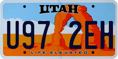 UT license plate U972EH