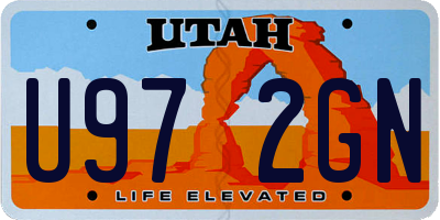 UT license plate U972GN