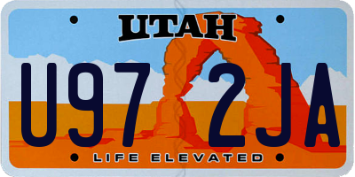 UT license plate U972JA