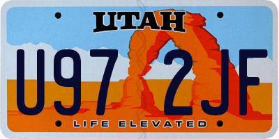 UT license plate U972JF