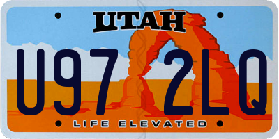 UT license plate U972LQ