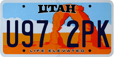 UT license plate U972PK