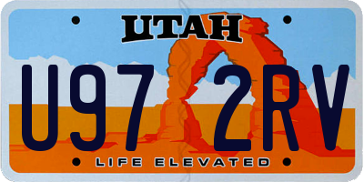 UT license plate U972RV