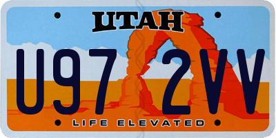 UT license plate U972VV