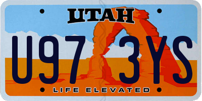 UT license plate U973YS