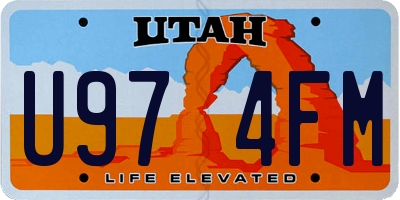 UT license plate U974FM