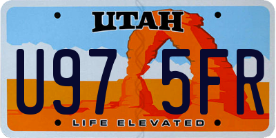 UT license plate U975FR