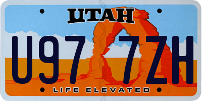 UT license plate U977ZH
