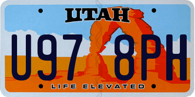 UT license plate U978PH