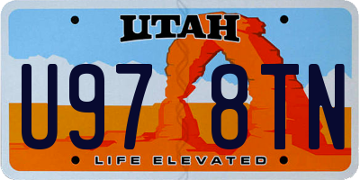 UT license plate U978TN