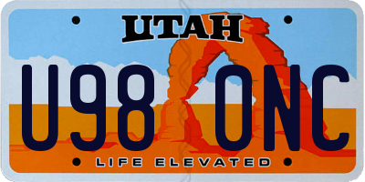 UT license plate U980NC