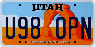 UT license plate U980PN