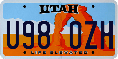 UT license plate U980ZH