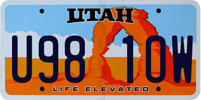 UT license plate U981OW