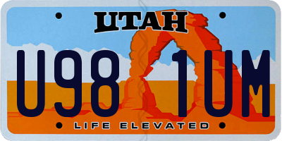 UT license plate U981UM
