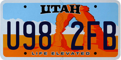 UT license plate U982FB