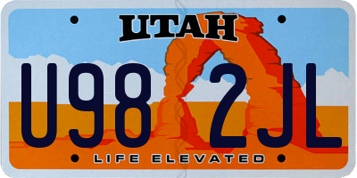 UT license plate U982JL