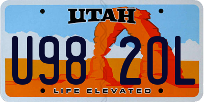 UT license plate U982OL
