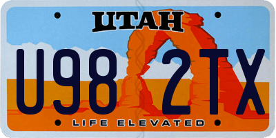 UT license plate U982TX