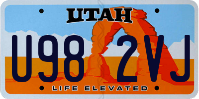 UT license plate U982VJ