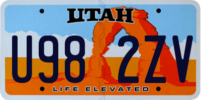UT license plate U982ZV