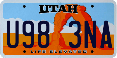 UT license plate U983NA