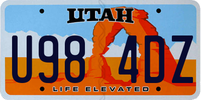 UT license plate U984DZ