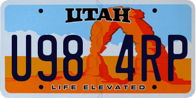 UT license plate U984RP